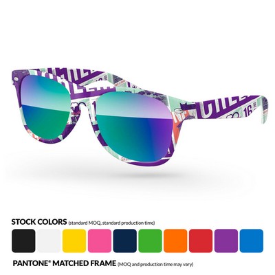 Retro Mirror Sunglasses W/ Full Color Full Frame Sublimation Wrap