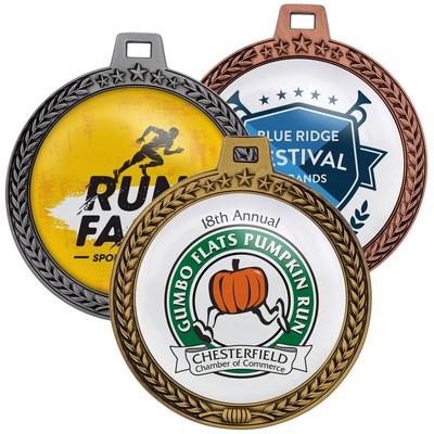 Speed Medal 3" 3D Wreath & Star Border - 6 Day Production
