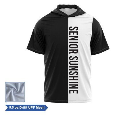 Sublimation UPF Mesh Short Sleeve Hooded T-Shirt - Men, Women, Kids