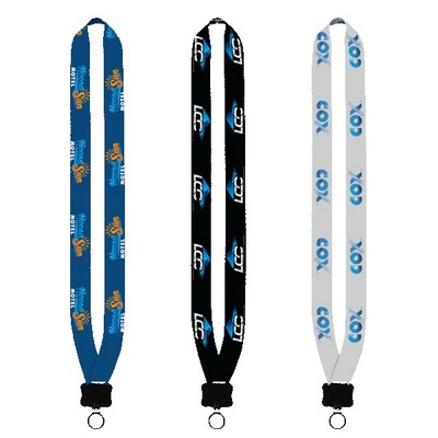 1" Dye-Sublimated Lanyard with Plastic Clamshell & O-Ring