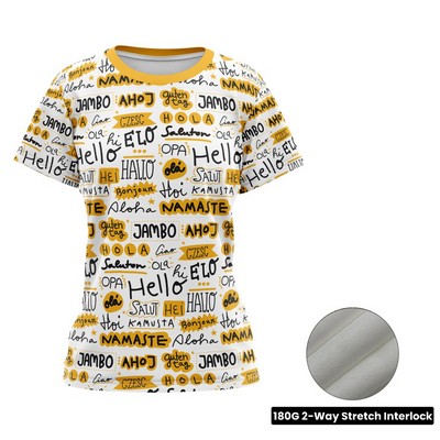 Women's Sublimation Short Sleeve T-Shirt - Spandex Interlock