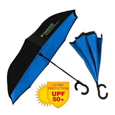 The ViceVersa Inverted Umbrella with Smartphone-Friendly Handle - Manual-Open, Reverse Close
