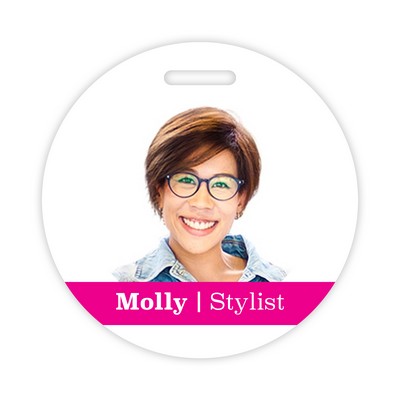 USA Made Tamper Evident Photo ID Badge (2.75") Circle