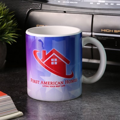 11 Oz USA Ceramic Mug: Full Color: Full Color