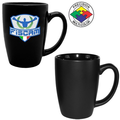 14 Oz. Satin Black Tall Bistro Challenger Mug - Dishwasher Resistant - Precision Spot Color