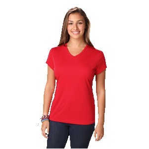 Ladies Moisture Wicking V-Neck Tee Shirt