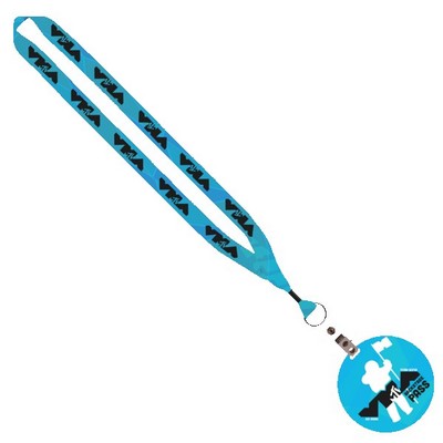 3/4" Sublimated Lanyard with 4" Round ID Badge