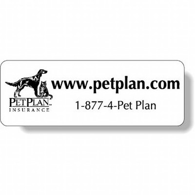 Stock Shape White Matte Polypropylene Roll Labels - Rectangle (1.25" x 3.5") Flexo-printed