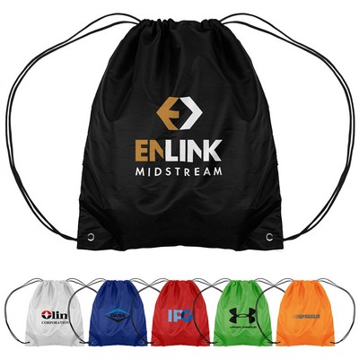 210D Polyester Drawstring Backpack 14.5" x 17.5"