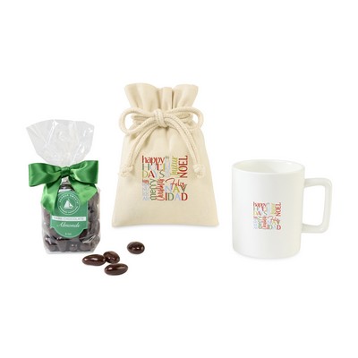 Harbor Sweets Chocolate Covered Almonds Mug Stuffer - Matte White
