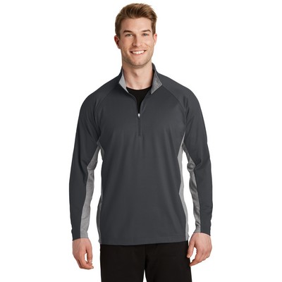 Sport-Tek® Men's Sport-Wick® Stretch Contrast 1/2-Zip Pullover Sweatshirt