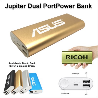 Jupiter Dual Port Power Bank 8000 mAh - Gold No Extra Tariff