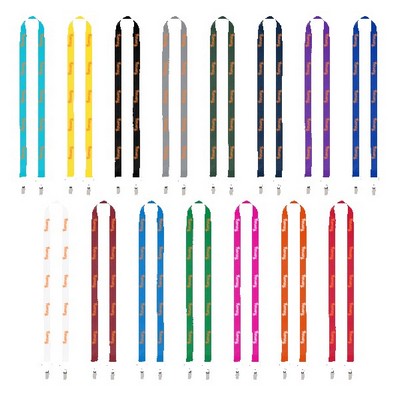 IMPORT Rush 3/4" Polyester 2-Ended Lanyard with Dual Sewn Silver Metal Split-Ring