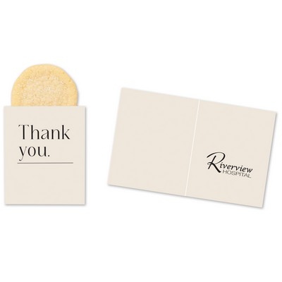 One Color Foil-Stamped Stock Gratitude Mini Sweeter Card with Single Sugar Cookie