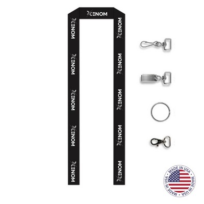 USA Made Full Color Digitally Sublimated Lanyard - 1" w/ Clip Choice