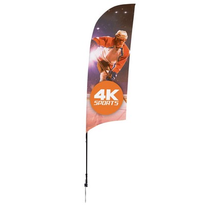 9' Streamline Razor Sail Sign Flag, 1-Sided, Ground Spike