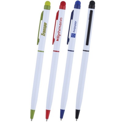 Slim Thin Metal Twist Action Stylus Ballpoint Pen