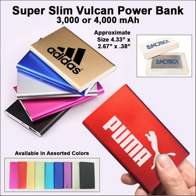 Super Slim Vulcan Power Bank 4000 mAh - Red No Extra Tariff