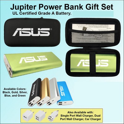 Jupiter Power Bank in Zipper Wallet 12,000 mAh - Green No Extra Tariff