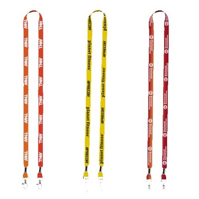 IMPORT Rush 1/2" Dye-Sublimated 2-Ended Lanyard with Dual Silver Crimps & Split-Rings