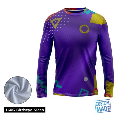 Unisex & Kids' Sublimation Long Sleeve T-Shirt - 160G Birdseye Mesh