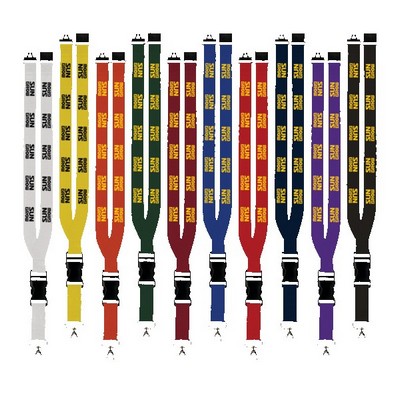 Maverick 1" Polyester Lanyard w/ Slide Buckle Release, Silver Metal Oval & Convenience Release