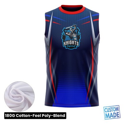 Unisex & Kids' Sublimation Sleeveless T-Shirt - 180G Cotton-Feel