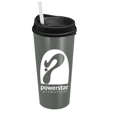 The Explorer - 20 Oz. Travel Tumbler w/Clear Slide Lid and Straw