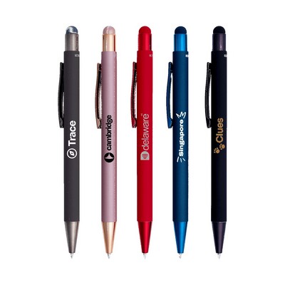 Fleetwood Stylus Satin Soft Touch Gel Click Pen (Recycled Aluminum)