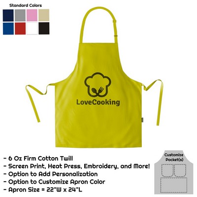 Cotton Twill Bib Apron - 22"W X 24"L