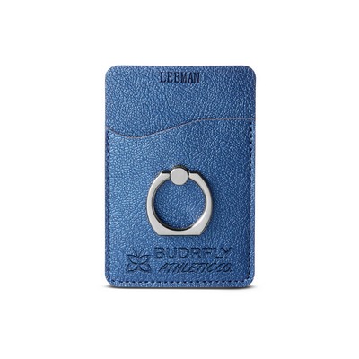 Shimmer Card Holder With Metal Ring Phone Stand