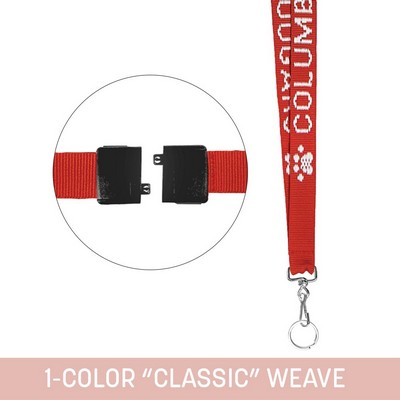 3/4" Woven Lanyard w/ Swivel Snap & Split Ring & Breakaway - "Classic" Weav