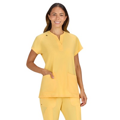 koi - Next Gen - Women's Split-Neck 3-Pocket We Have Heart Top