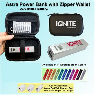 Astra Power Bank Gift Set in Zipper Wallet 3000 mAh No Extra Tariff