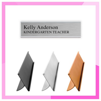 Aluminum Desk Set Engraved plate w/holder (2"x8")