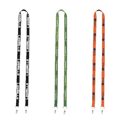 IMPORT Rush 1/2" Dye-Sublimated 2-Ended Lanyard with Dual Sewn Silver Metal Split-Ring
