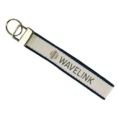 1" x 6-1/2" Woven Key Strap w/ Gold-Colored Hardware - "Elite" Weave