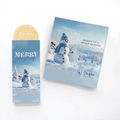 One Color Foil-Stamped Stock Snowman Sweeter Cards with Sugar Cookies