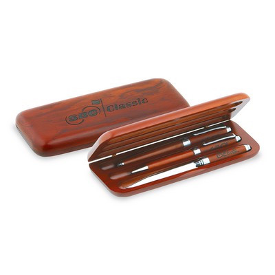 Natural Wood Pen Box Series - Triple Pen Box
