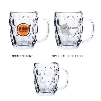 20 Oz. Glass Barrel Beer Mug (Screen Printed)