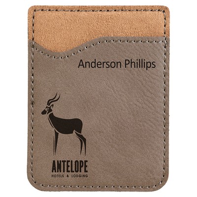 Leatherette Phone Wallet (Gray)