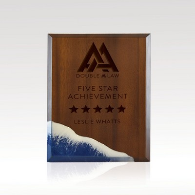 9" Acacia Plaques - Natural Edge - Blue