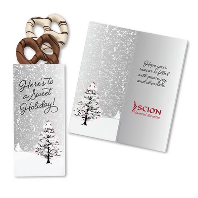 One Color Foil-Stamped Stock Cardinals Sweeter Cards with Chocolate Dipped Pretzels