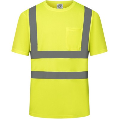 Class 2 Hi-Vis Short Sleeve Safety Shirts with Pocket