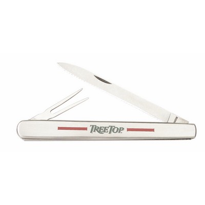 Stainless Fruit & Vegetable Knife w/ Sampling Folk