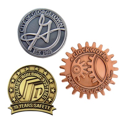 Lapel Pin Die Struck Antique Finish (3/4")