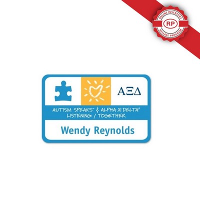 Full Color Name Badge w/ Personalization (2.125x3.375") Rectangle