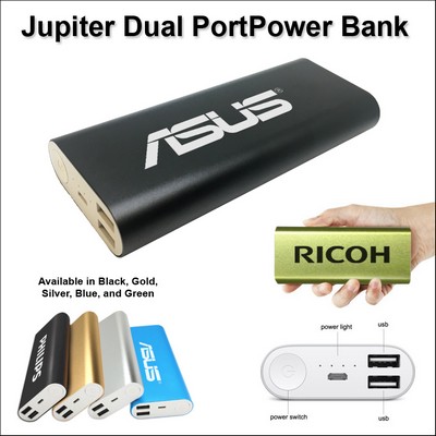 Jupiter Dual Port Power Bank 8000 mAh - Black No Extra Tariff