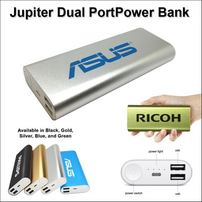 Jupiter Dual Port Power Bank 8000 mAh - Silver No Extra Tariff