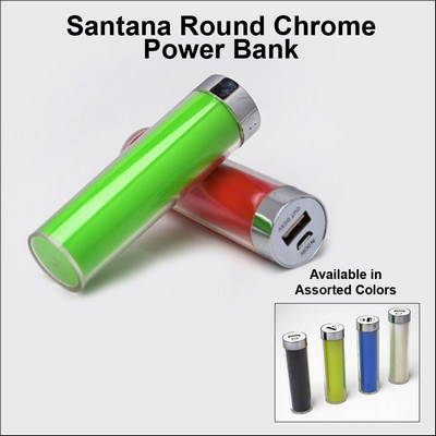 Santana Round Chrome Power Bank - 2800 mAh No Extra Tariff